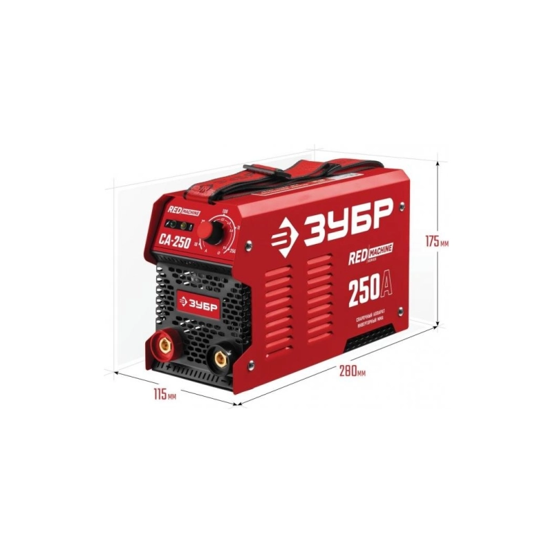Сварочный аппарат ЗУБР ММА, 250 А, RED MACHINE инверторный, макс. электрод , Ø 6.0 мм (СА-250)