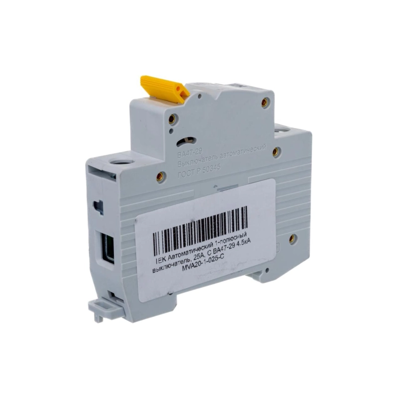 Выключатель автома. однополюсный 25А С ВА47-29 4,5кА
