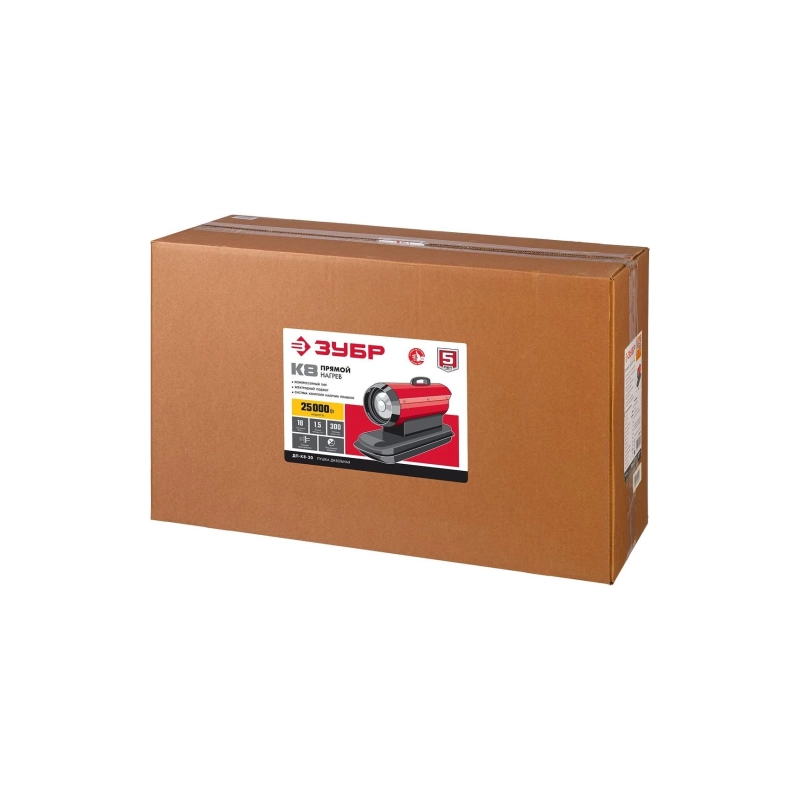 Тепловая пушка дизельная 25 кВт, прямой нагрев ЗУБР (ДП-К8-25)