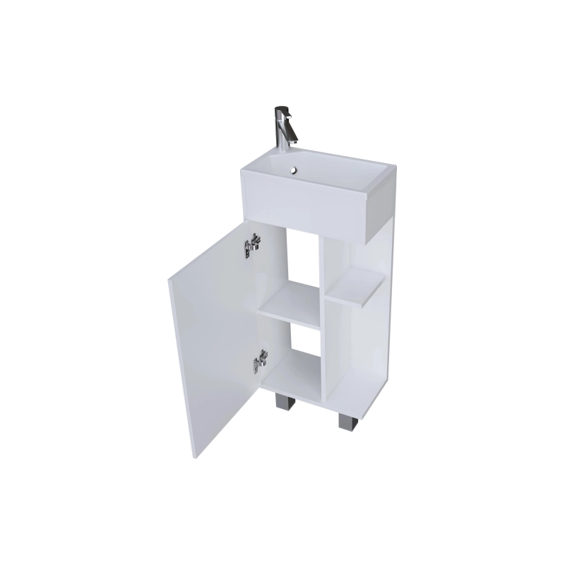 Тумба с раковиной Laura 40H 1д. Белый глянец L