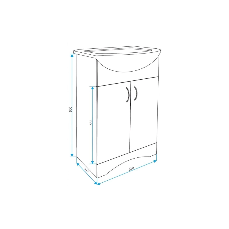 Тумба Уют 50Н 2д. Белая