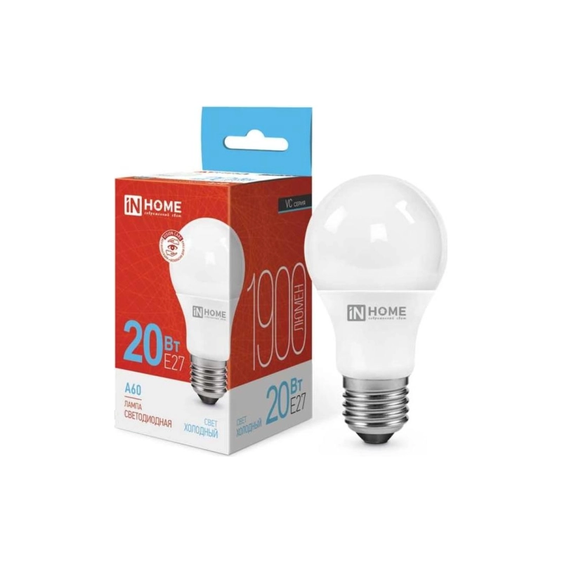 Лампа светодиодн. LED-А60, 20 Вт 230В Е27, 6500К