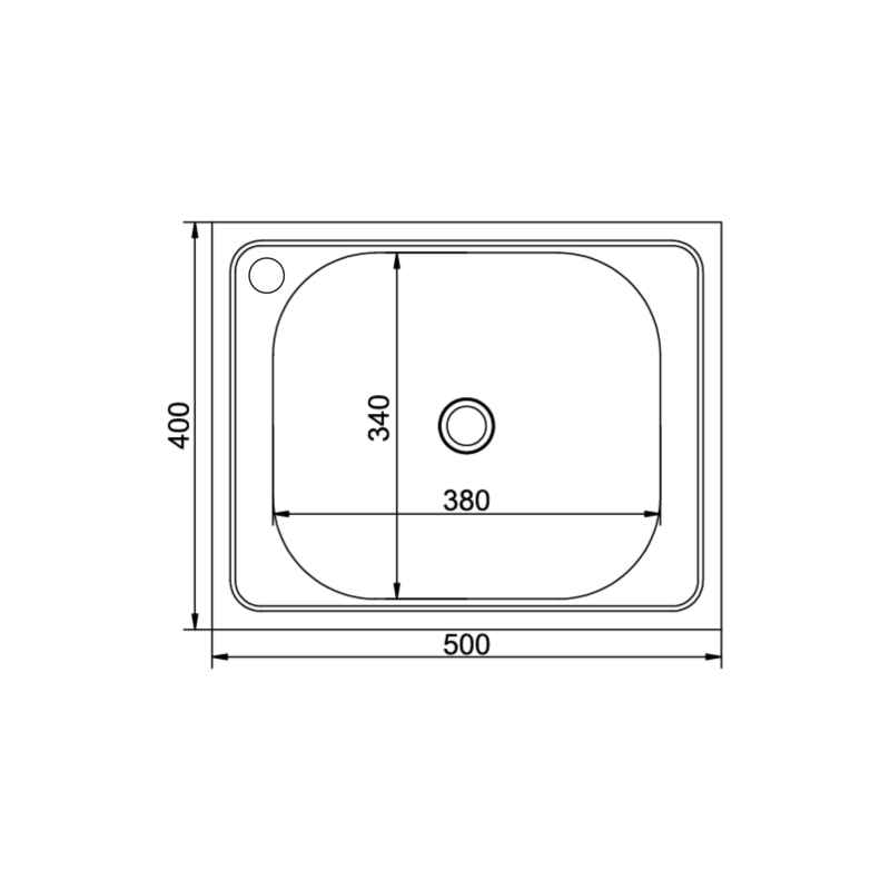 Мойка накладная 50х40 (0,4) вып 1 1/2 MIXLINE 16см