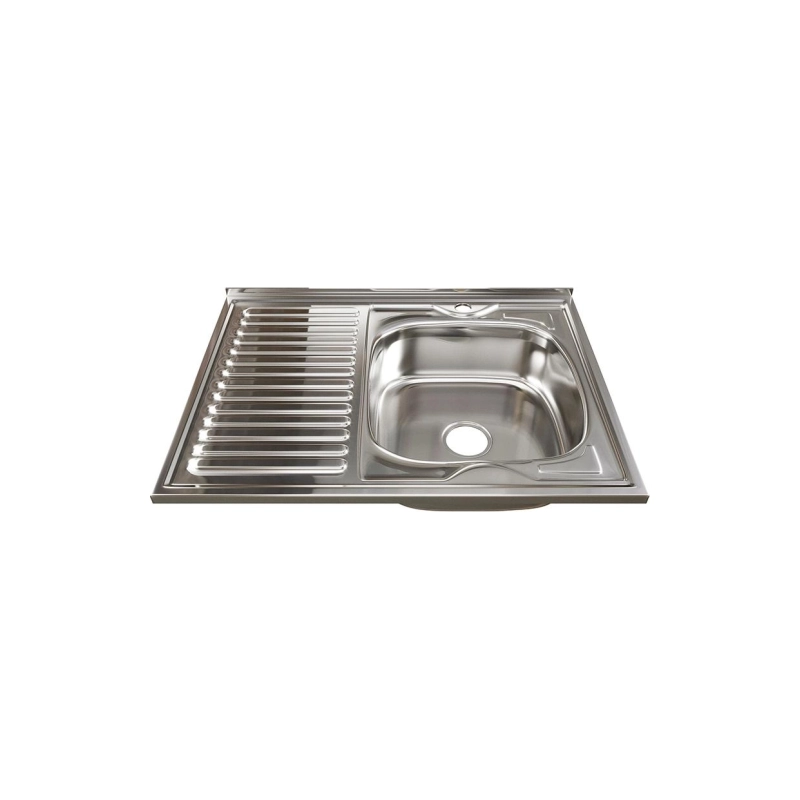 Мойка накладная 80х60 (0,6) прав вып 3 1/2 MIXLINE 16см с сифоном