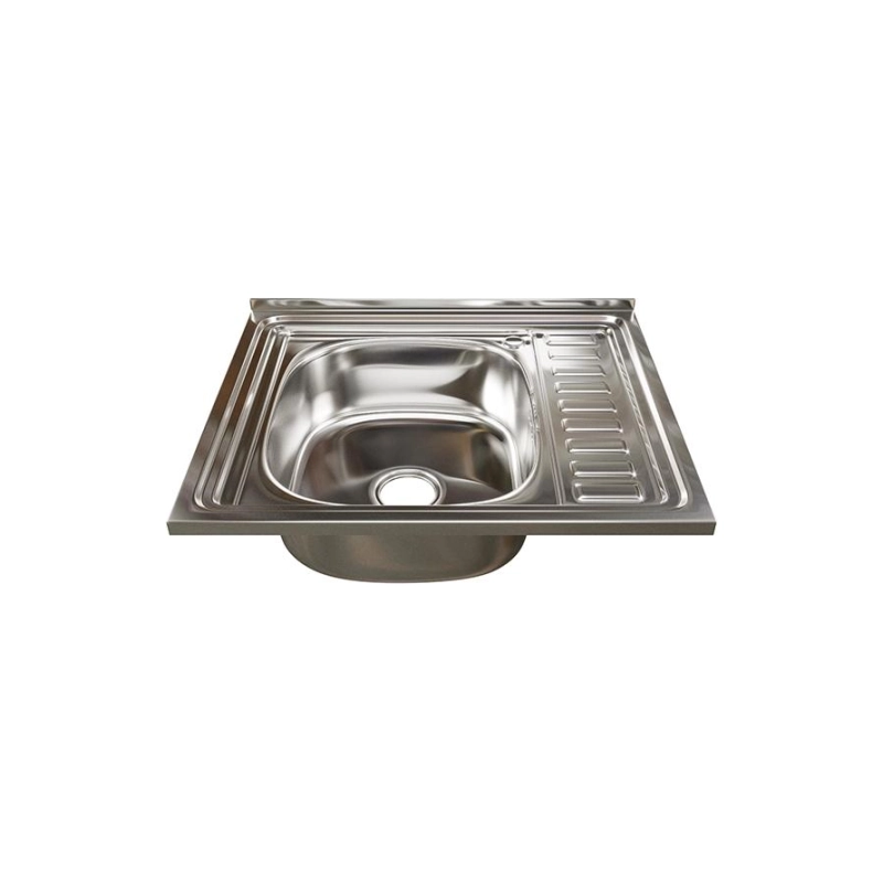 Мойка накладная 60х50 (0,6) лев вып 3 1/2 MIXLINE 16см с сифоном