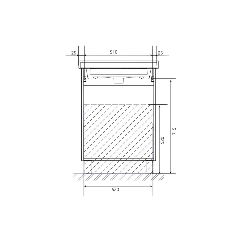 Тумба Gaula с умывальником Moduo 60H 3я White