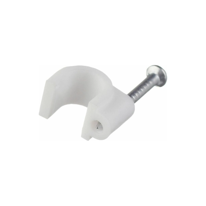 Скоба Rexant круглая d6мм, бел. (уп.50шт) (07-4006)