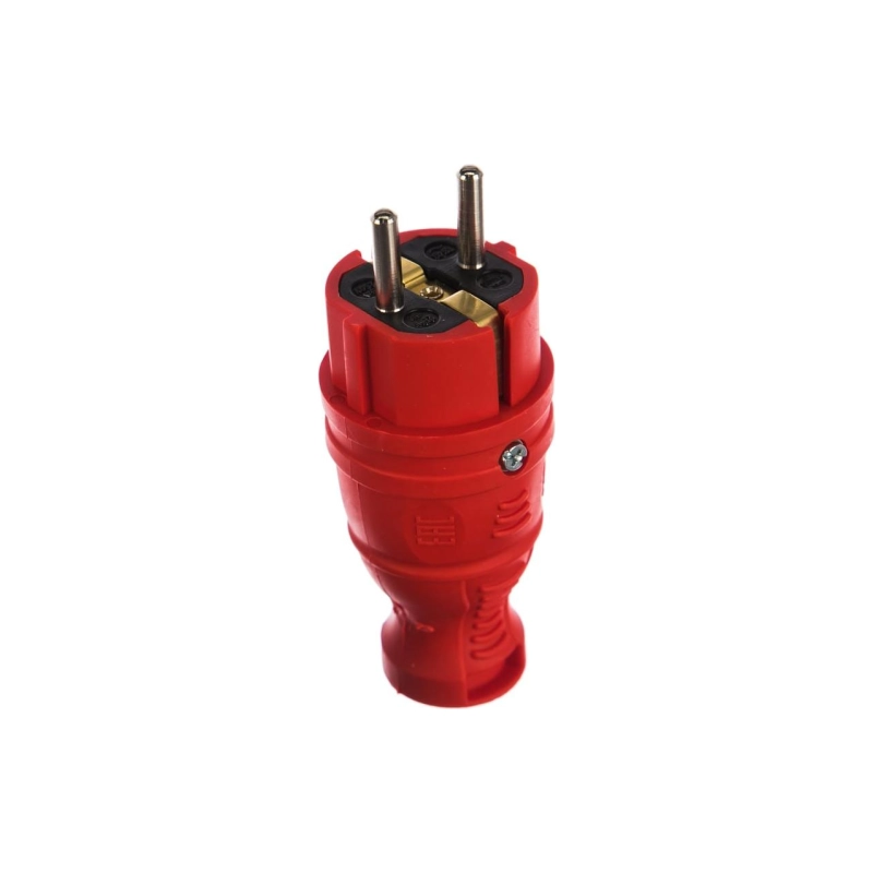 Вилка ЭРА V8(RED) IP44 с/з 16А каучук, красн.