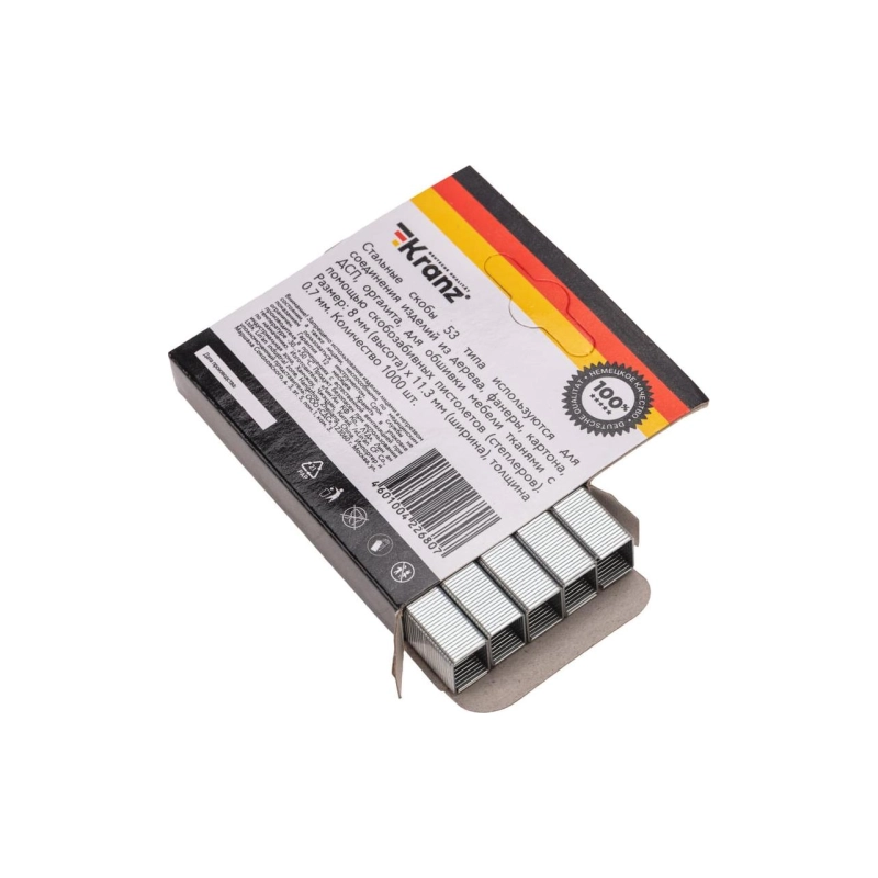 Kranz Скобы д/мебельного степлера 8мм, тип 53, 1000шт