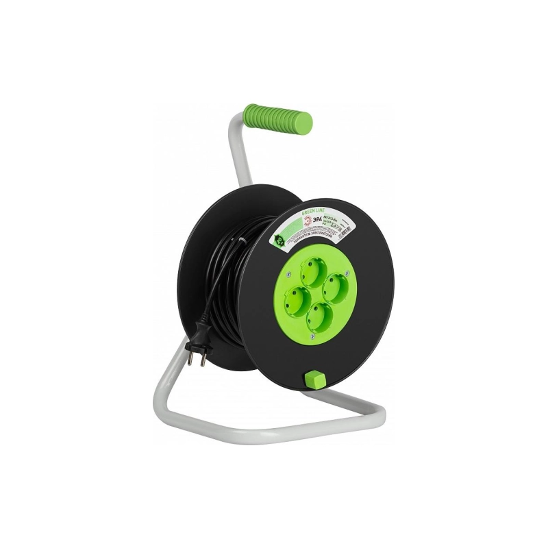 Удлинитель КАТ-2*1,5-20м. 4роз. пластик б/з ПВС Greenline