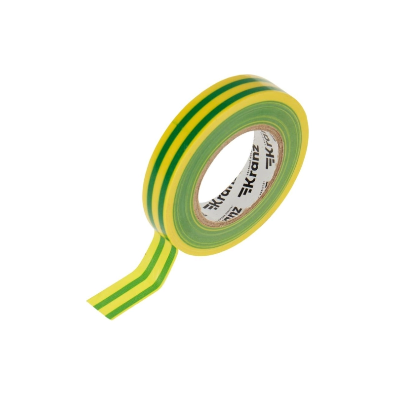 Изолента ПВХ KRANZ 15мм*25м желто-зеленая