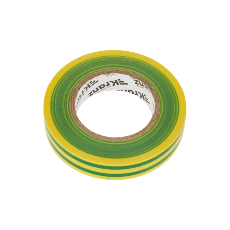Изолента ПВХ KRANZ 15мм*25м желто-зеленая