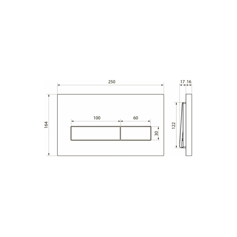 PN44831C Клавиша смыва д/инсталляции Point Меркурий хром