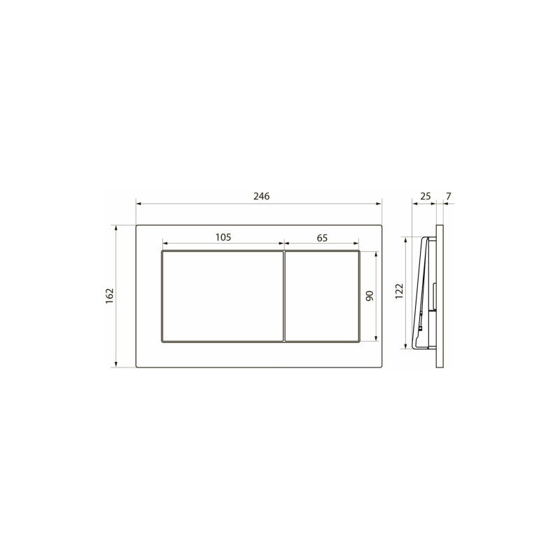 PN44081SB Клавиша смыва д/инсталляции Point Ника нерж брашированная сталь