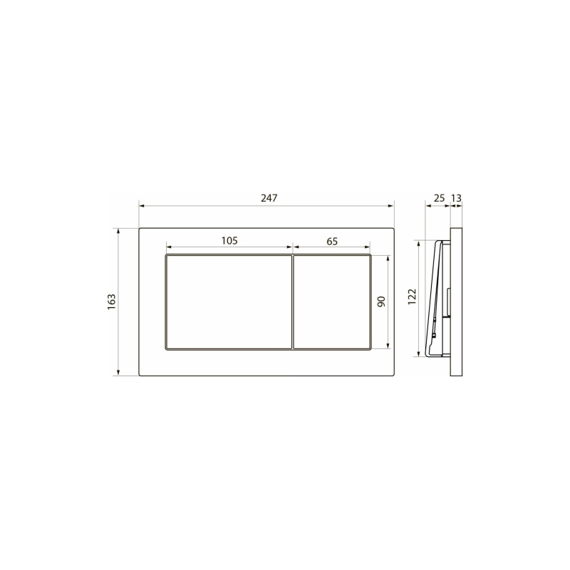 PN44081BM Клавиша смыва д/инсталляции Point Ника черн мат