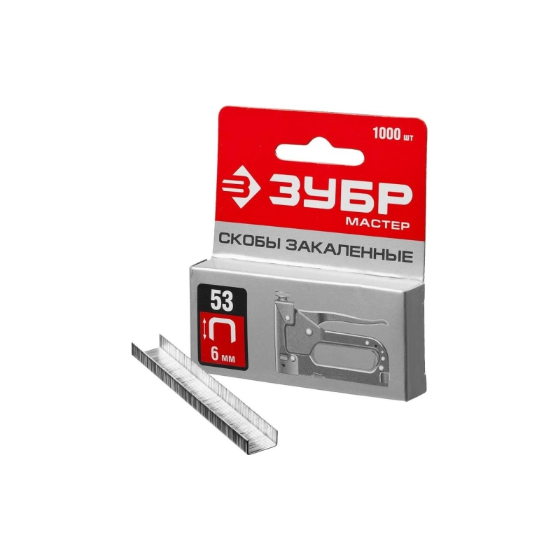 ЗУБР Скобы д/степлера тип 53, 6 мм (1000 шт) (31625-06)