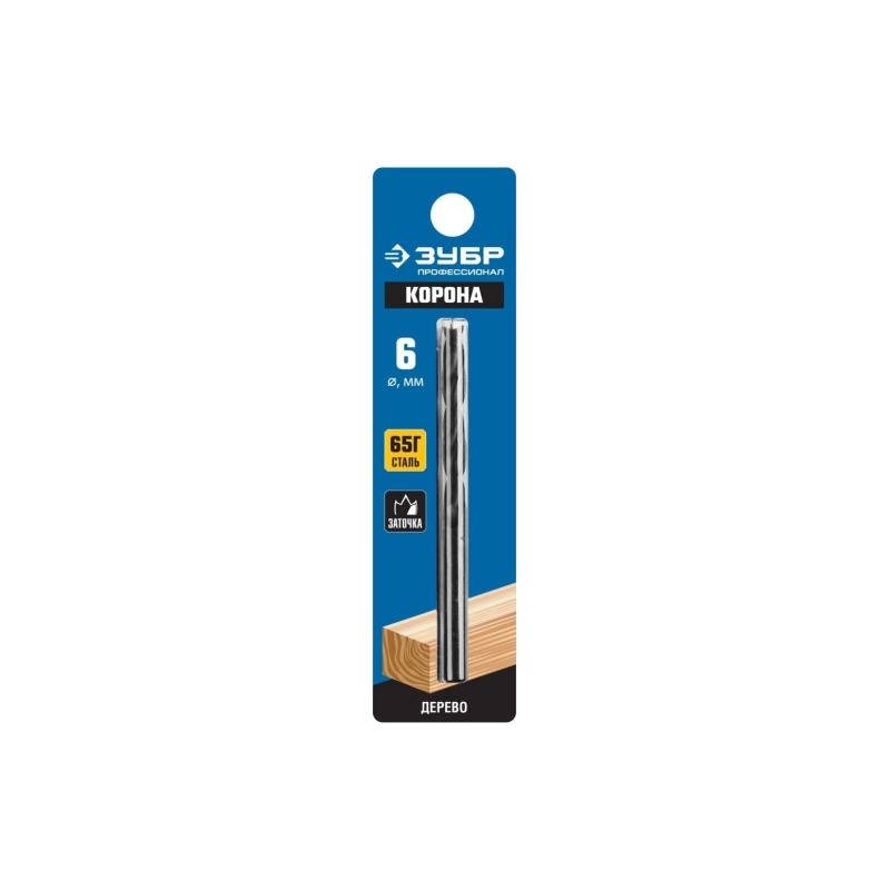 ЗУБР Сверло по дереву, Профессионал d 6 x 90/50 мм, М-образная заточка (29421-090-06)