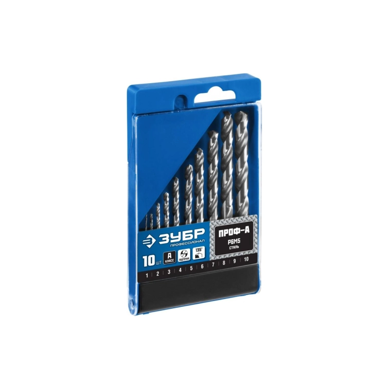 ЗУБР ПРОФ-А Набор сверл по металлу, Профессионал (2-8 мм), (6шт/уп) (29625-H6)