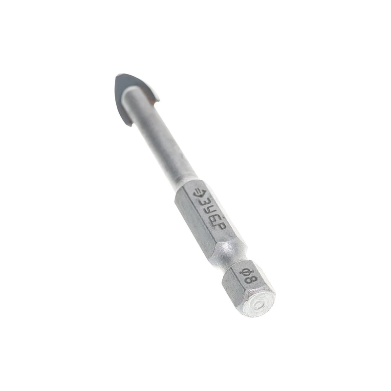 ЗУБР HEX Сверло по стеклу и кафелю 8 мм, 2х кромка, 1/4 (29840-08)