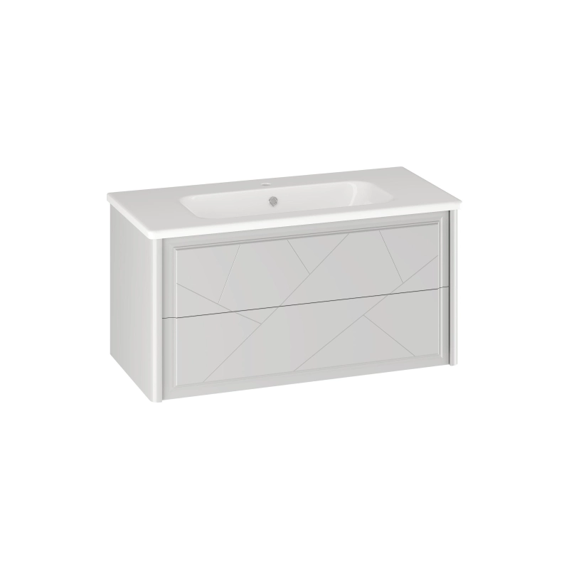 Тумба Луиджи 100 бел.мат подвес. с раковиной Dreja Эйфория 100