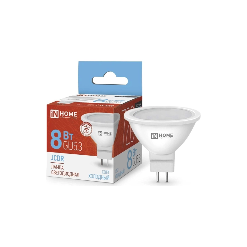 Лампа LED-JCDR-VC 8 Вт 230В, 6500К