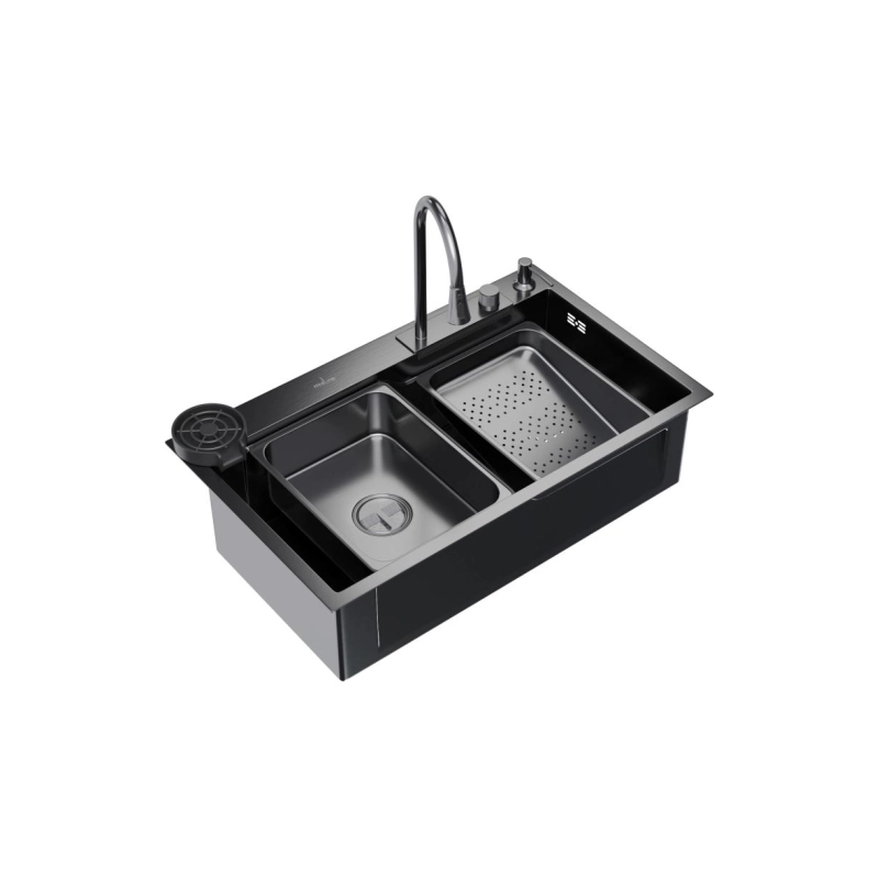 Мойка настол. монтаж 75*46 (3,0) вып 3 1/2 21,5см с сифоном (сатин) Mixline PRO