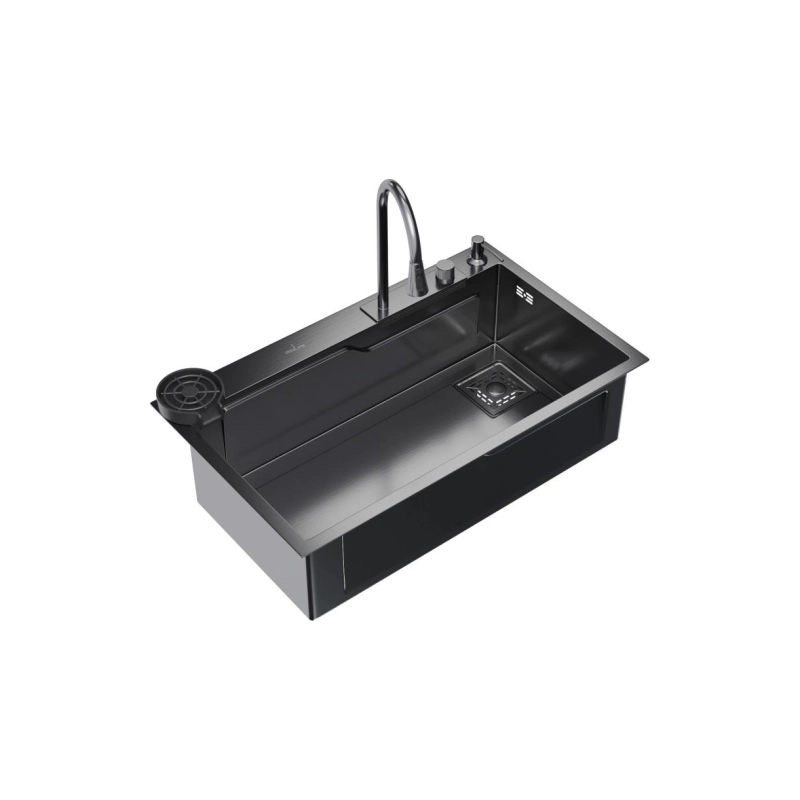 Мойка настол. монтаж 75*46 (3,0) вып 3 1/2 21,5см с сифоном (сатин) Mixline PRO