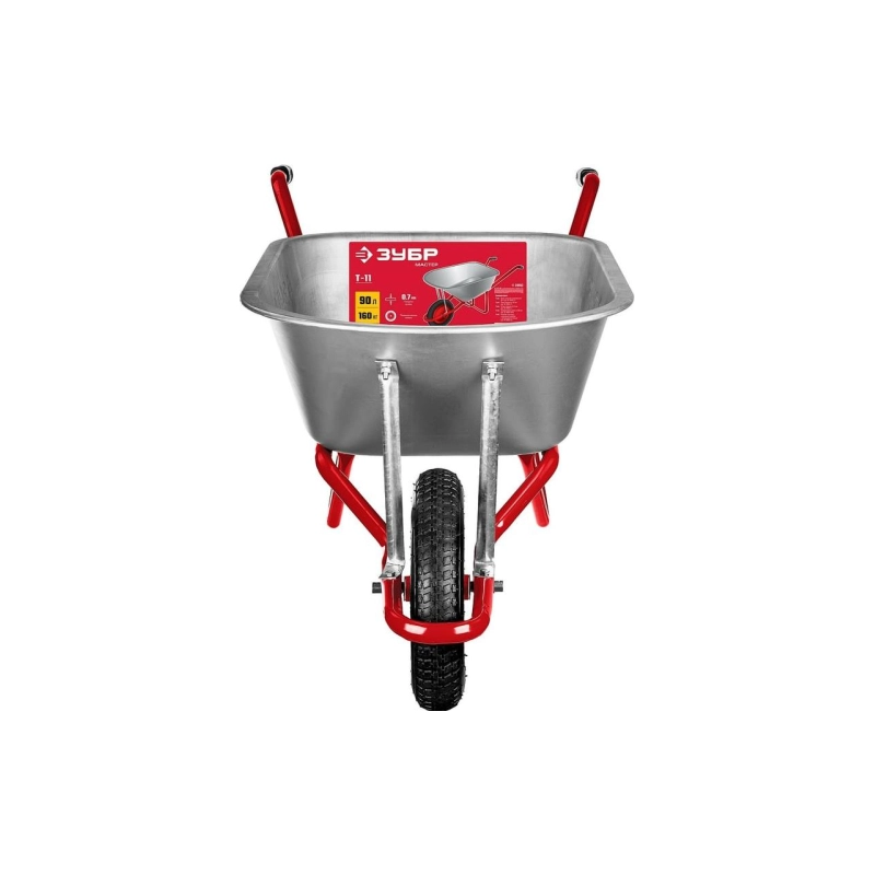 Тачка одноколесная садово-строительная, пневмаколесо 90л 160кг ЗУБР Т-11 (39962)