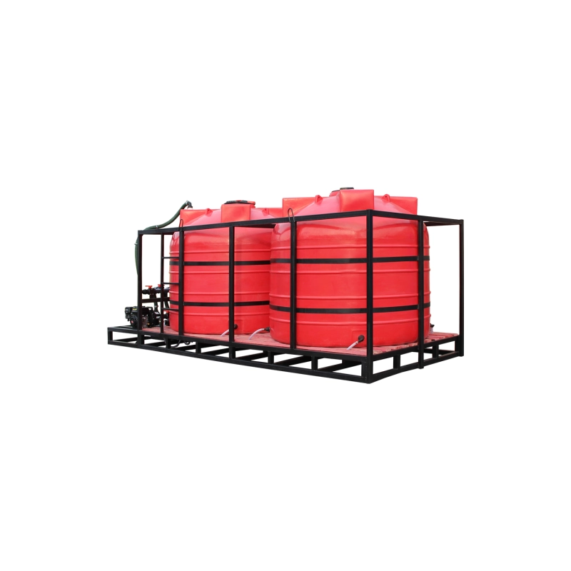 СТ Мобильный растворный узел Vert 2*6000 л Т красный, пол дерев., миксер пласт. 300л 5200*2150*2250