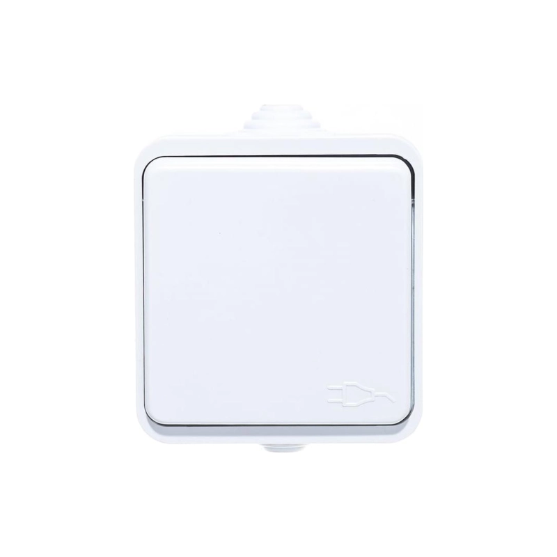 Розетка AQUA 1-ая с крышкой бел. полугерметич IN HOME можно менять