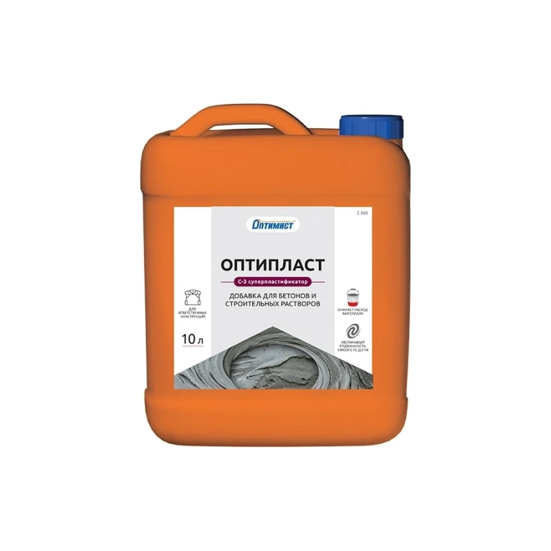 Оптипласт пластифиц. добавка д/раств. и бетона 10л Оптимист