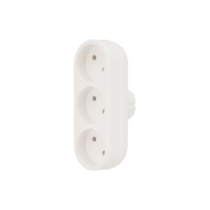 Тройник REXANT б/з 6-10А бел. линейный