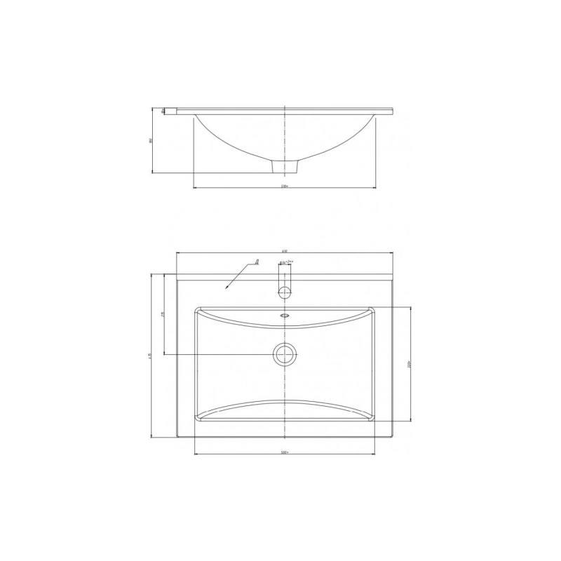 Умывальник встраиваемый Бергамо Нова 60 ФС с1