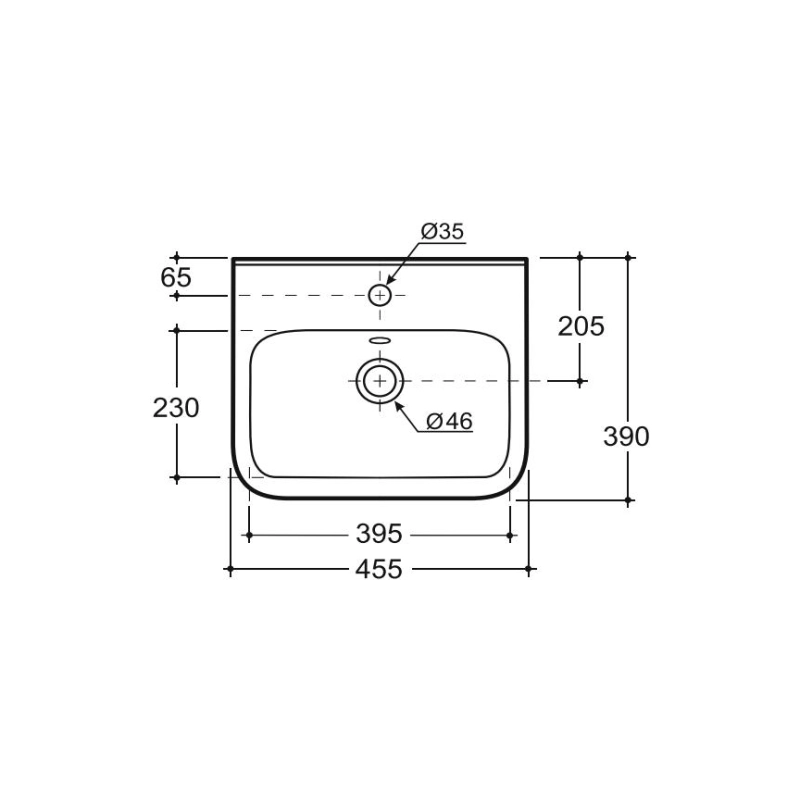 Умывальник керам. Сквэа 45 (+крепл) с1