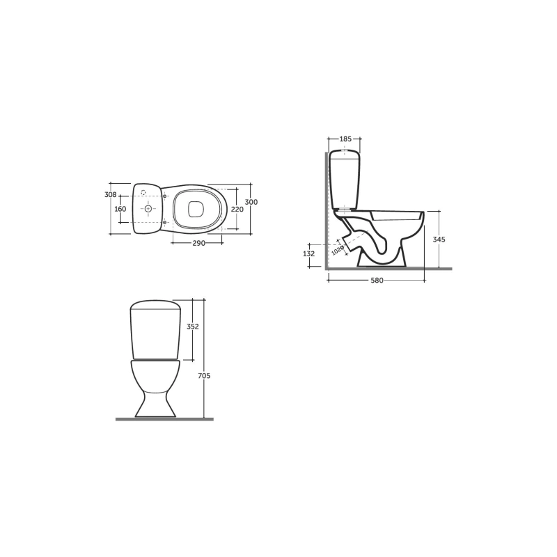 Унитаз-компакт Литл МС, н/п Инкоэр бел. (сид+крепл) с1