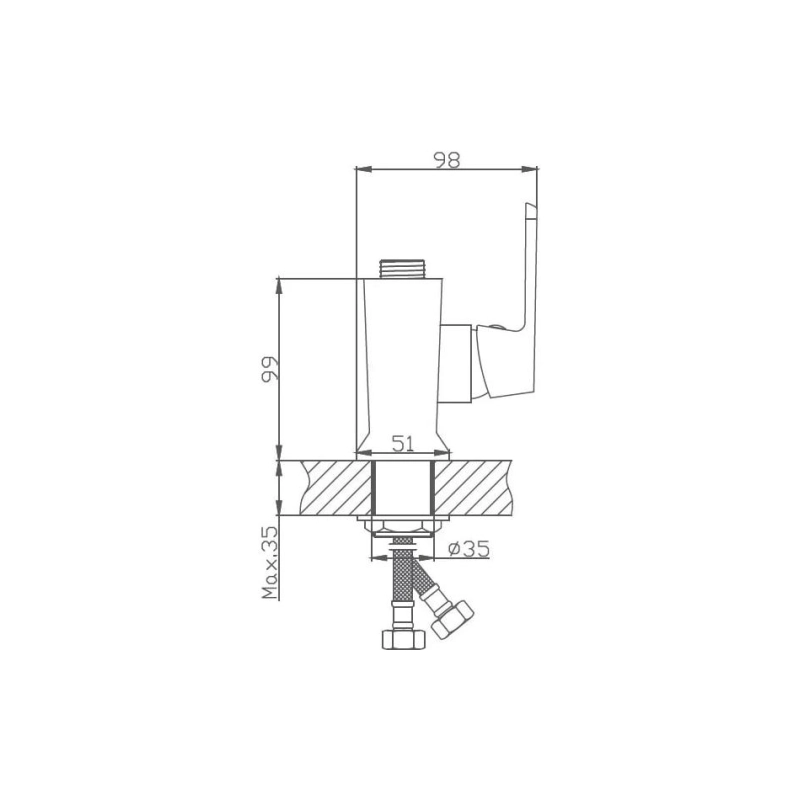 HB73804 Смеситель HAIBA однорычаж. д/кухни, без излива, латунь, белый