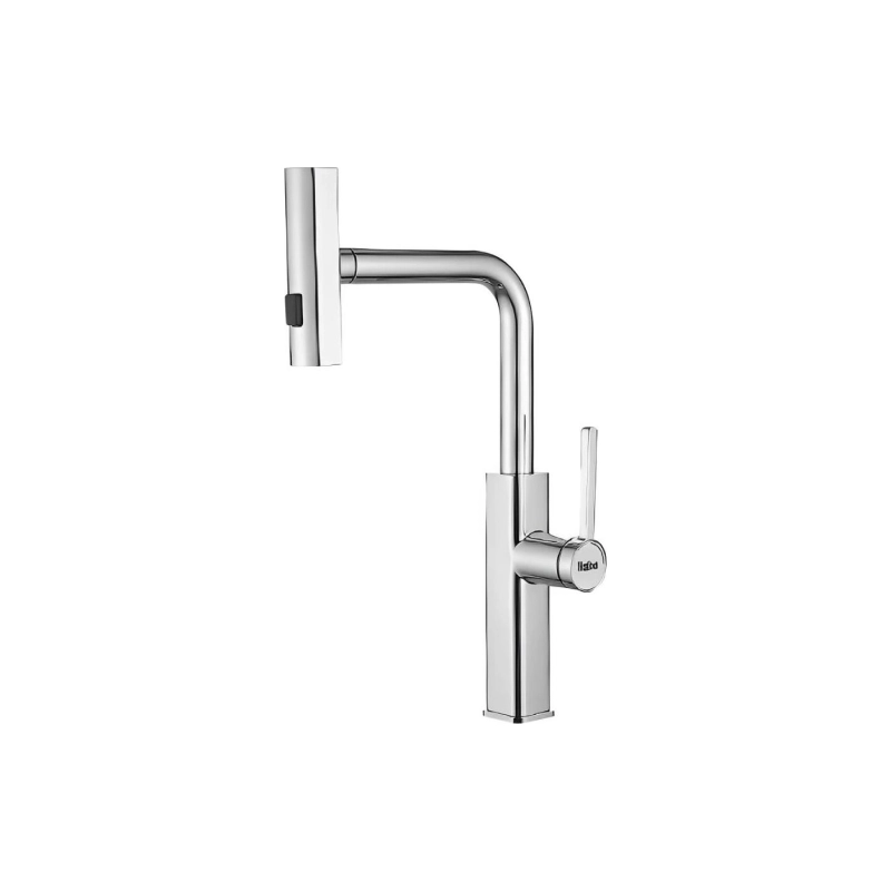 HB73824 Смеситель HAIBA однорычаж. д/кухни, выдвижной излив, нерж. сталь, хром