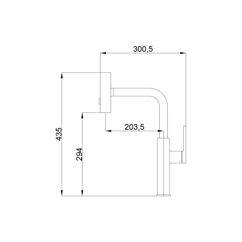 HB73824-8 Смеситель HAIBA однорычаж. д/кухни, выдвижной излив, нерж. сталь, белый