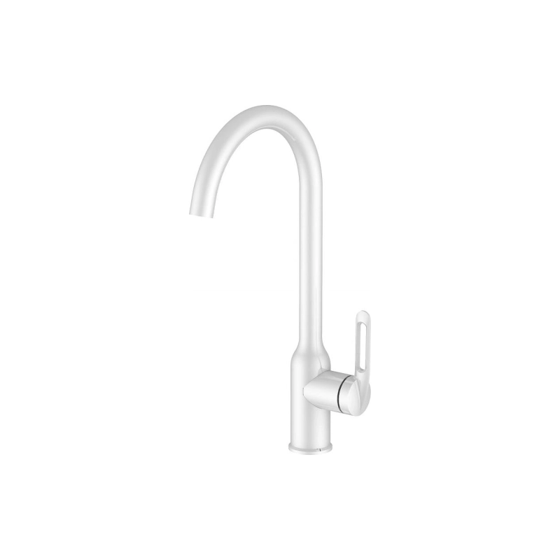 HB70825-8 Смеситель HAIBA однорычаж. д/кухни, нерж. сталь, белый