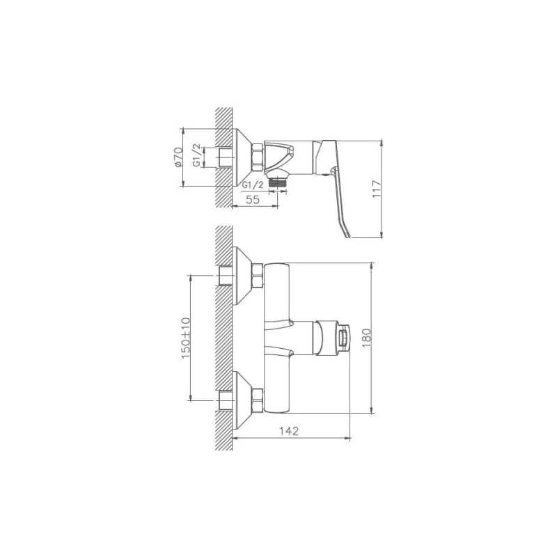 HB55556 Смеситель HAIBA с гигиеническим душем, латунь, хром