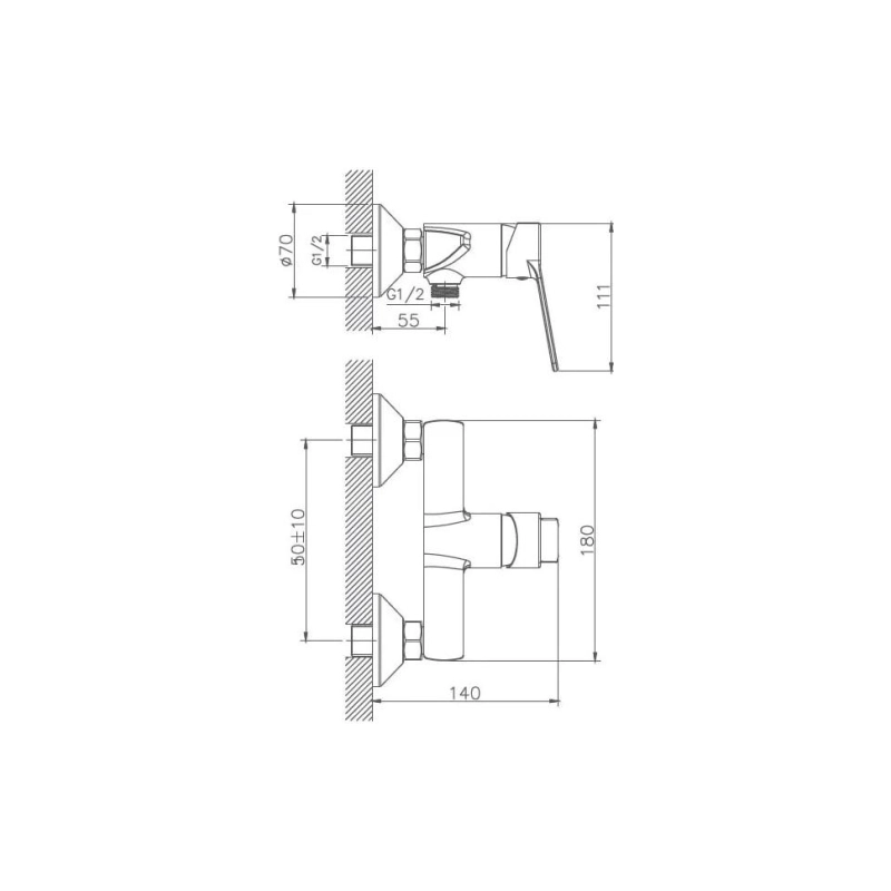 HB55559 Смеситель HAIBA с гигиеническим душем, латунь, хром