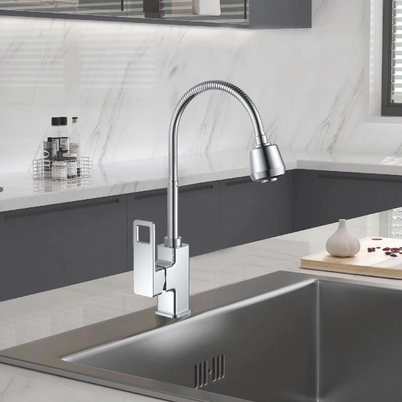 HB73615 Смеситель HAIBA однорычаж. д/кухни, 2-режима, латунь, хром