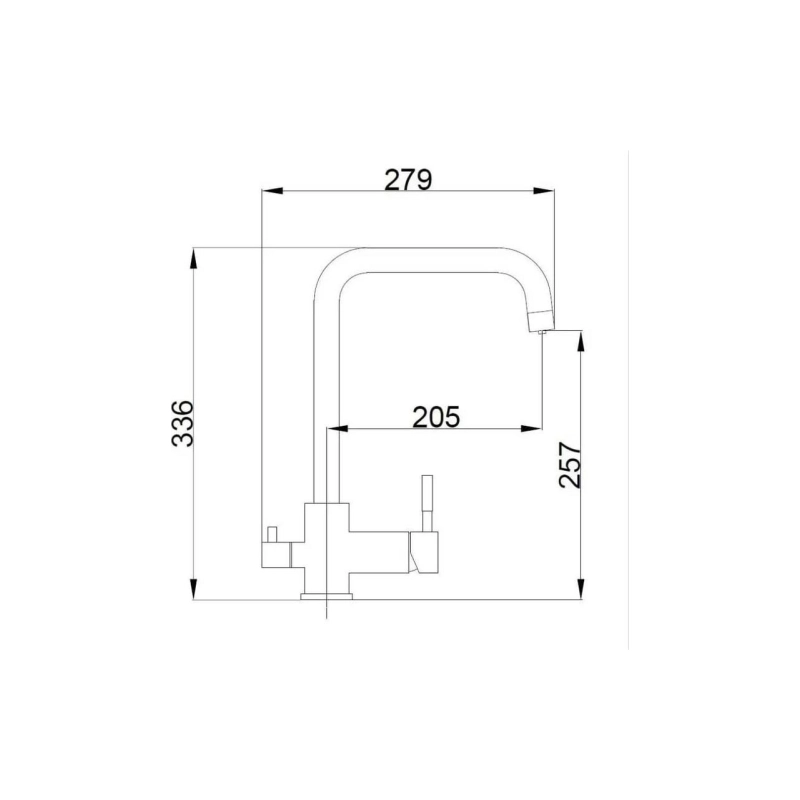 HB43829 Смеситель HAIBA однорычаж. д/кухни, с подключением фильтра, нерж. сталь, сатин