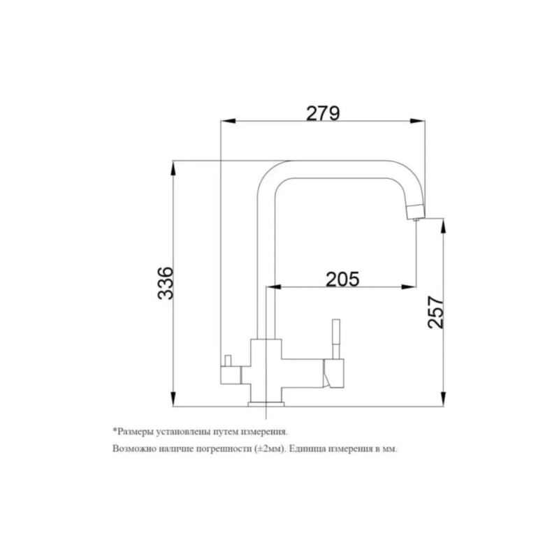 HB43829-3 Смеситель HAIBA однорычаж. д/кухни, с подключением фильтра, нерж. сталь, оружейная сталь
