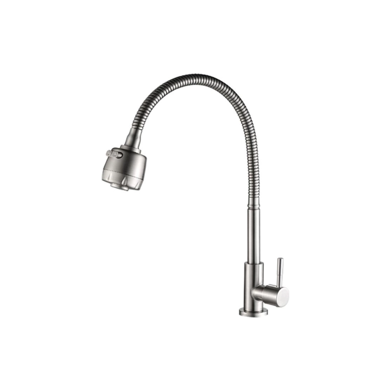 HB4181 Смеситель HAIBA моно однорычаж. д/кухни, нерж. сталь