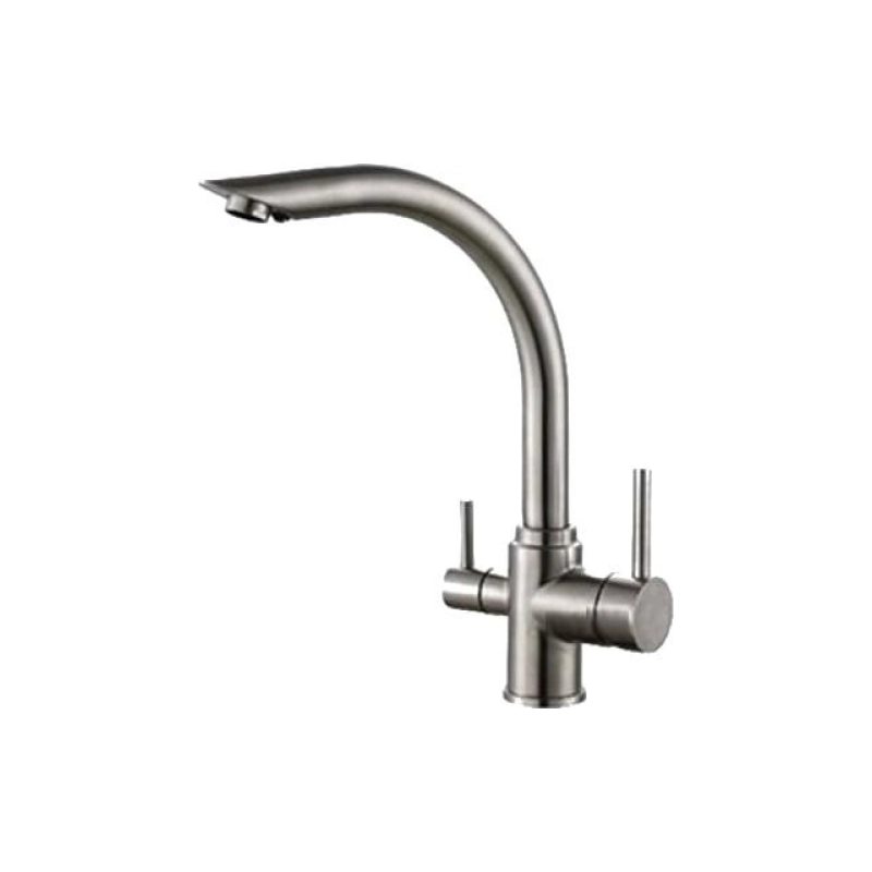 HB70304 Смеситель HAIBA однорычаж. д/кухни, с подключением фильтра, нерж. сталь