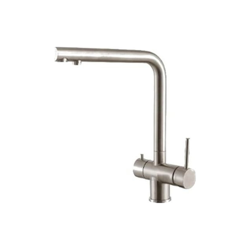 HB70304-1 Смеситель HAIBA однорычаж. д/кухни, с подключением фильтра, нерж. сталь