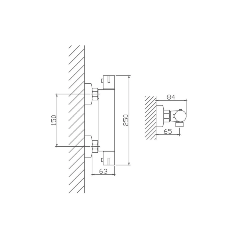HB20809 Смеситель HAIBA для душа, термостат, латунь, хром