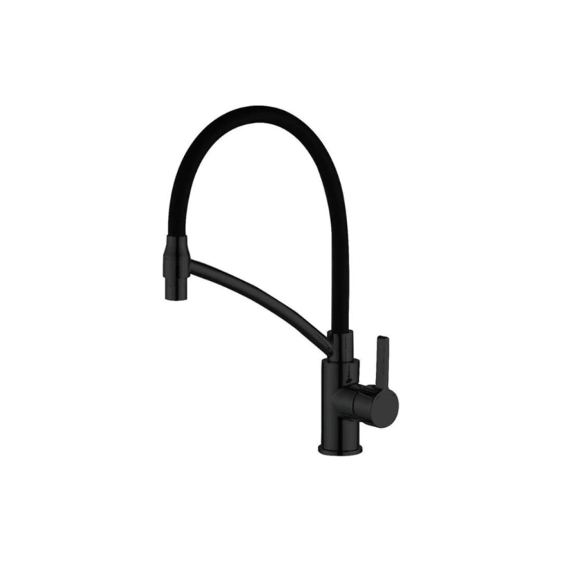 HB73644-7 Смеситель HAIBA однорычаж. д/кухни, гибкий излив, латунь, черный