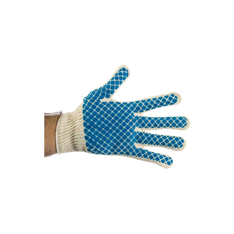 Перчатки х/б трикотаж ПВХ шахматный облив. 4 нити, 10кл. Сибртех (67776)